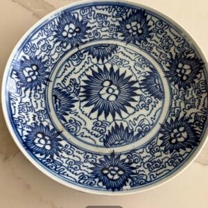 Antique Chinese Porcelain Plate featuring Chrysanthemums
